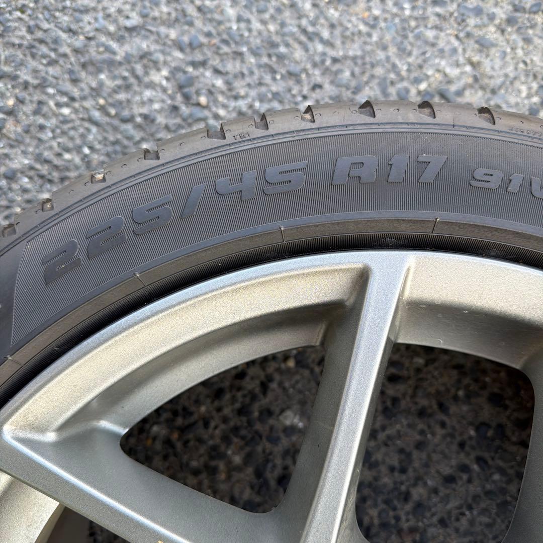 【美品】BORBET17インチ　225/45R17 バリ溝 4本倉庫保管