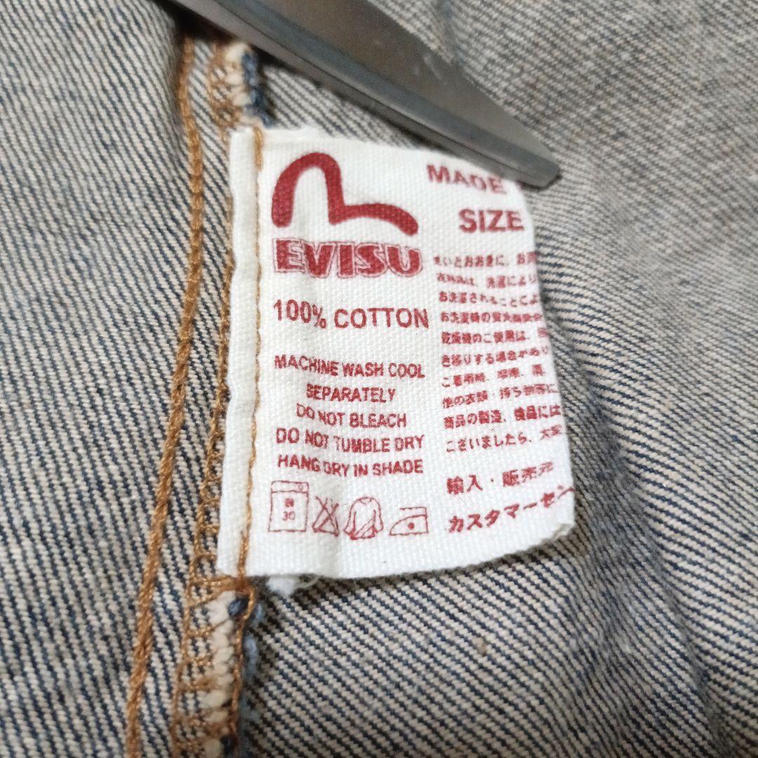 【EVISU】花刺繍 カモメ 厚手デニムワンピース サイズ34 エヴィス