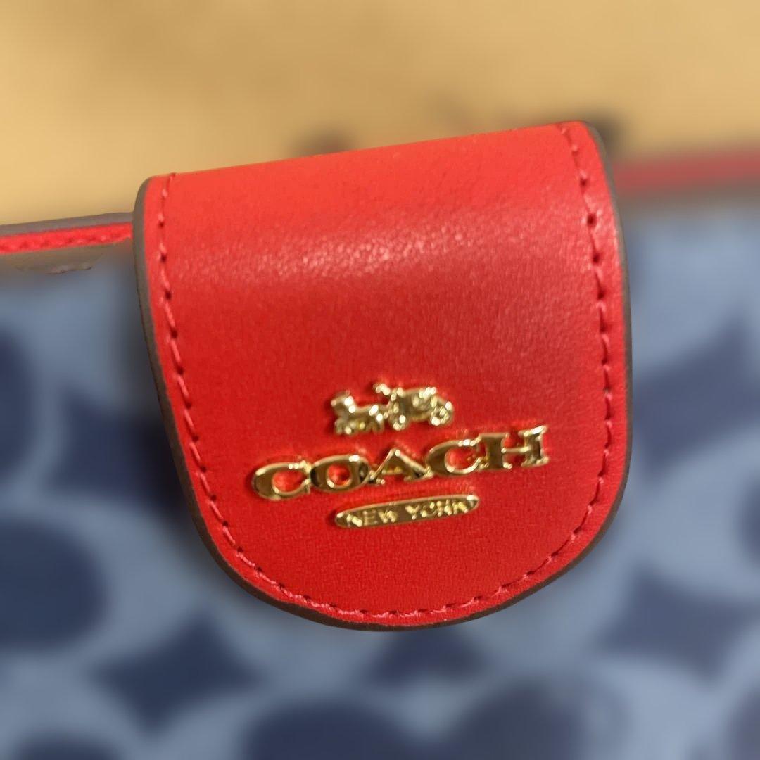COACH 二つ折り財布 ディープブルー CW786