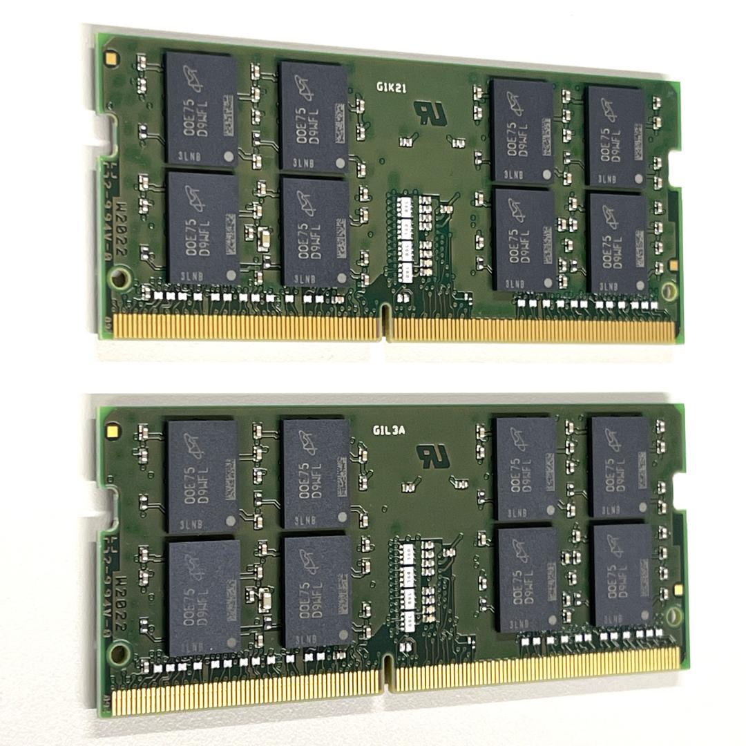 美品 DDR4 SODIMM 32GB(16GB×2) Kingston メモリ