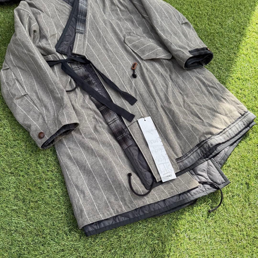 ジャケット・アウター 188 KHOKI M51 Patchwork Coat Gray Stripe