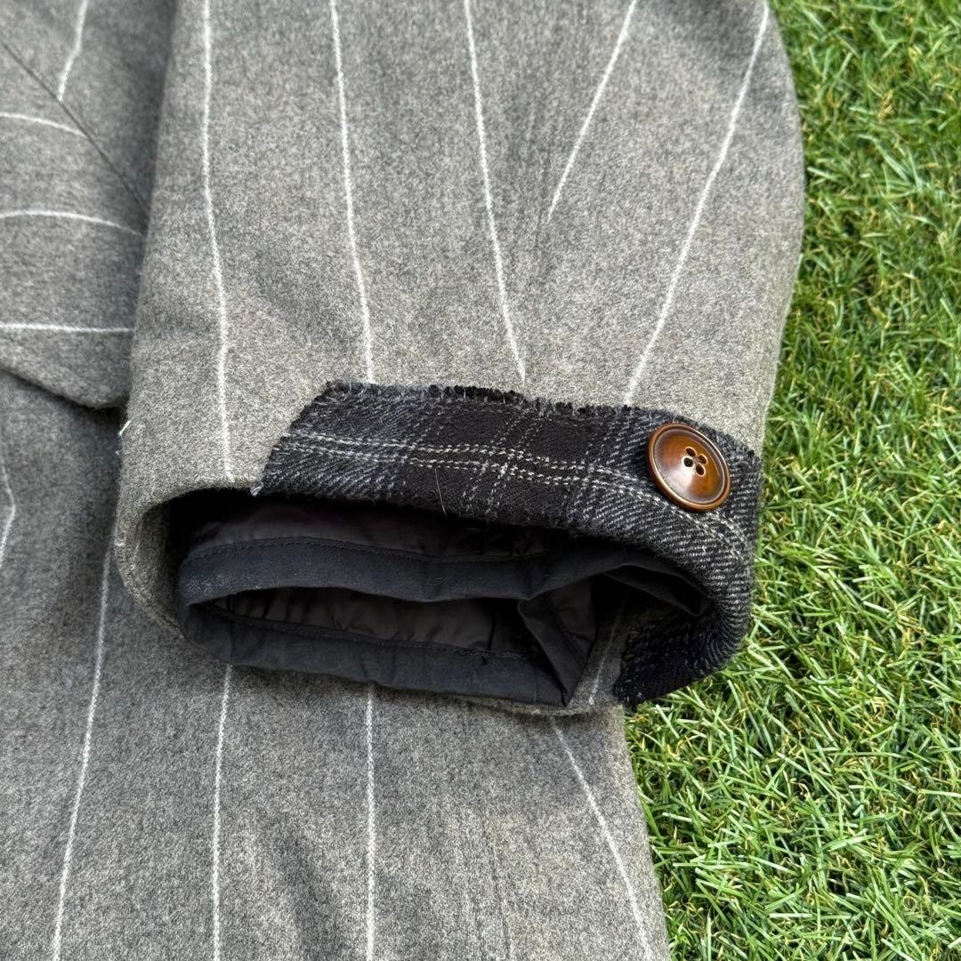 ジャケット・アウター 188 KHOKI M51 Patchwork Coat Gray Stripe