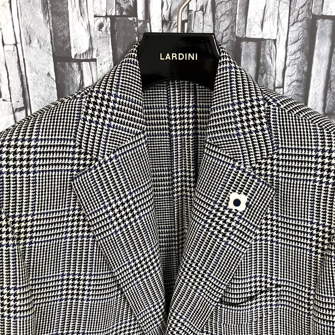 LARDINIラルディーニジャケット・グレンチェック＋ブルーチェック52