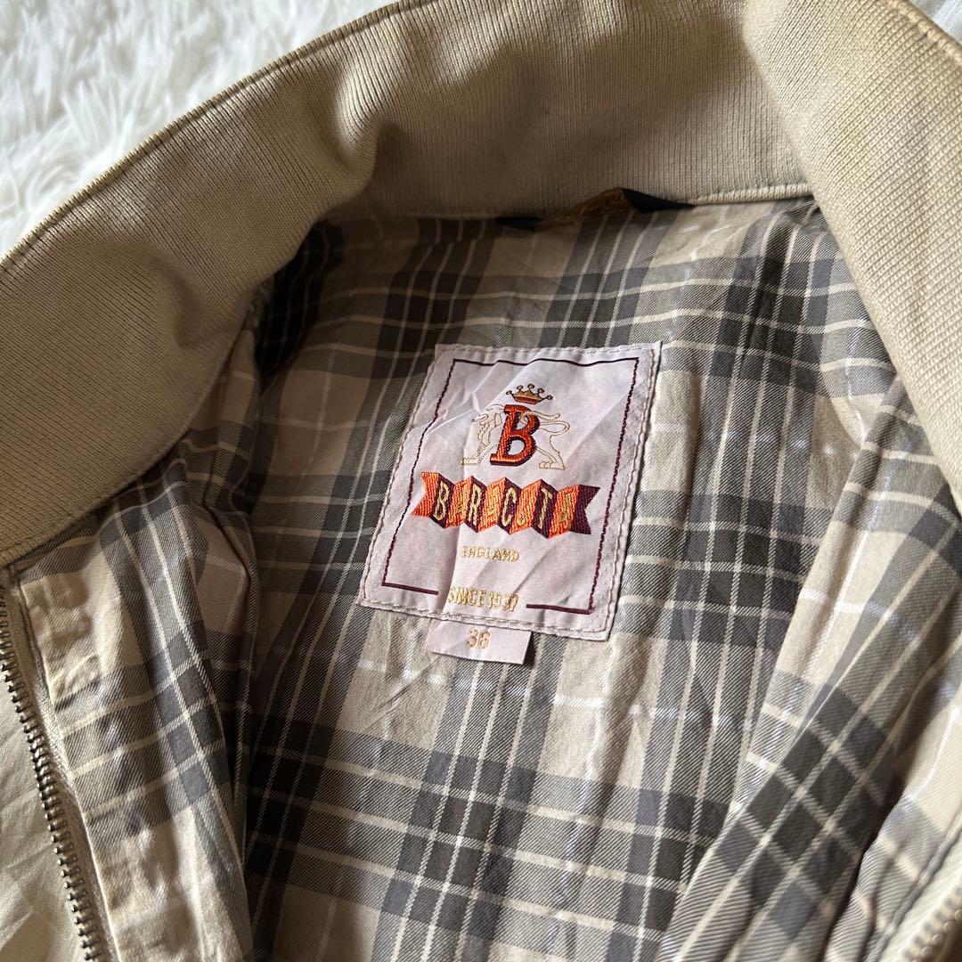 BARACUTA スイングトップ ハリントンジャケット ベージュ チェック 36