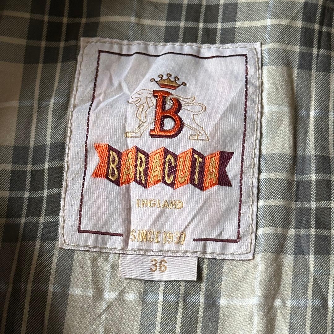 BARACUTA スイングトップ ハリントンジャケット ベージュ チェック 36