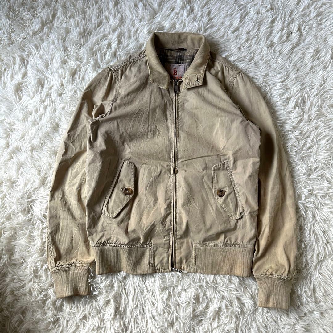 BARACUTA スイングトップ ハリントンジャケット ベージュ チェック 36