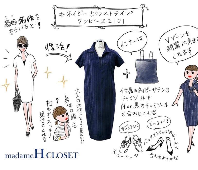 【未使用】madameHcloset ピンストライプ ワンピースサイズ38