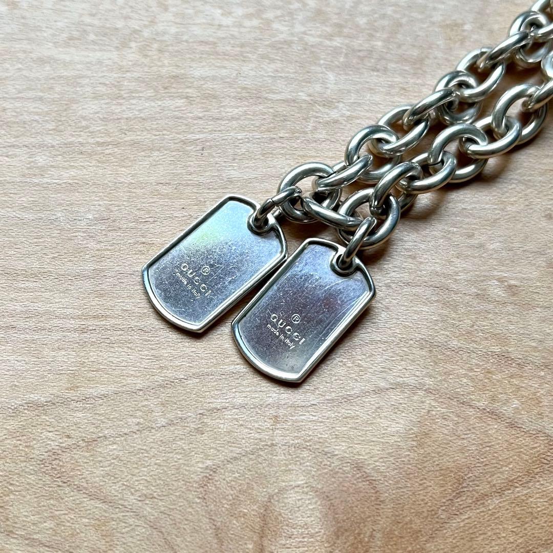 GUCCI ドッグタグ プレート ネックレス シルバー グッチ ヴィンテージ