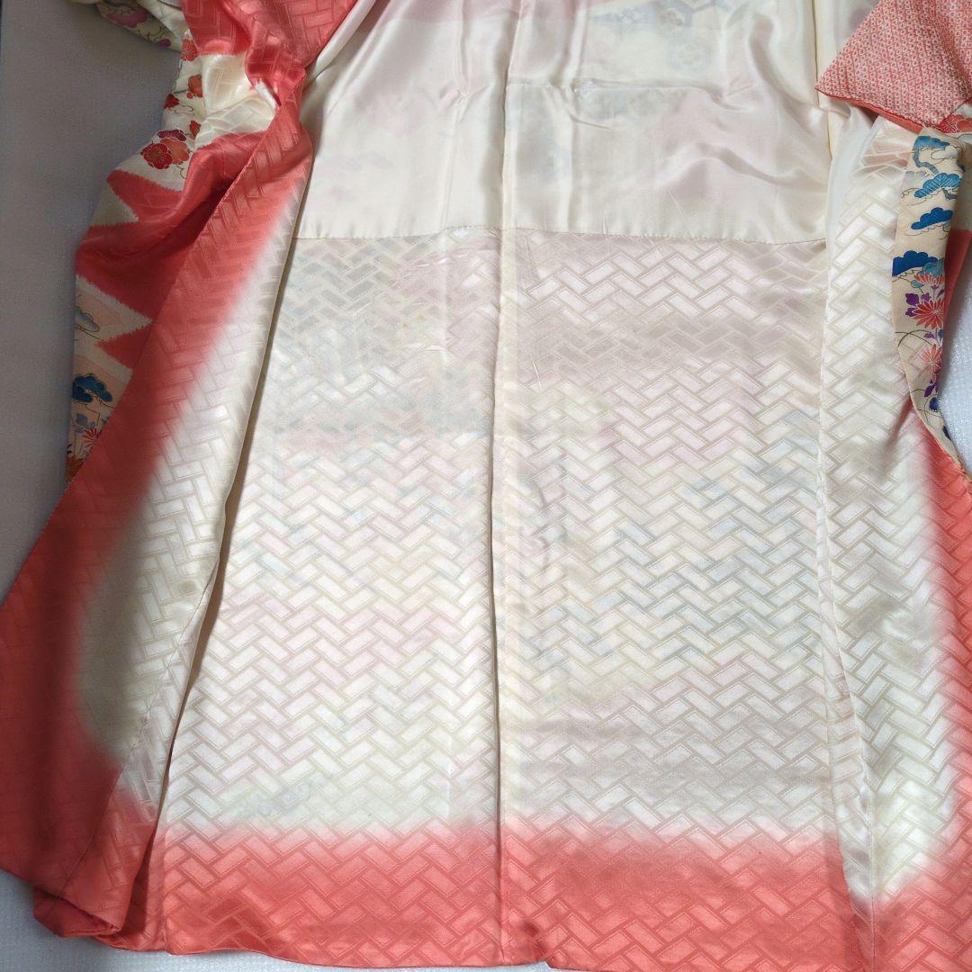 ✨50% OFF✨振袖 ピンク系 花柄 金色の帯長襦袢の3点セット