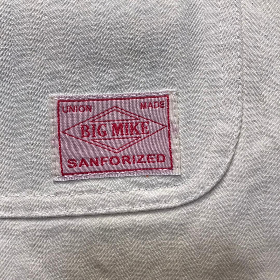 BIG MIKE エンジニアジャケット ヘリンボーン ノーカラー コットン XL