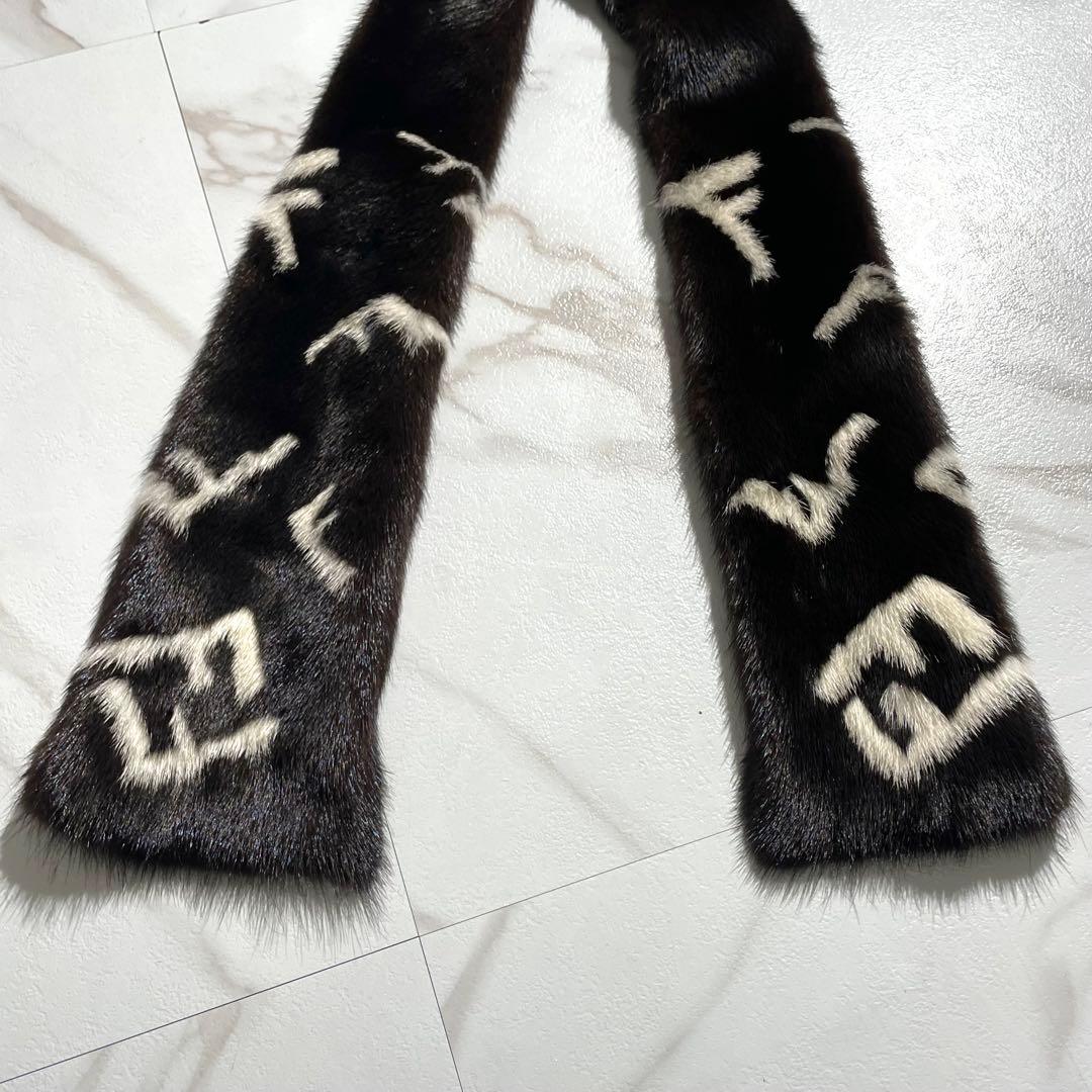 極美品✨ フェンディ FENDI ミンク マフラー ストール ブラウン