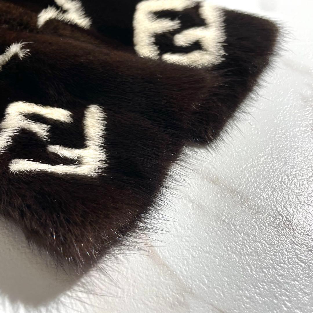 極美品✨ フェンディ FENDI ミンク マフラー ストール ブラウン