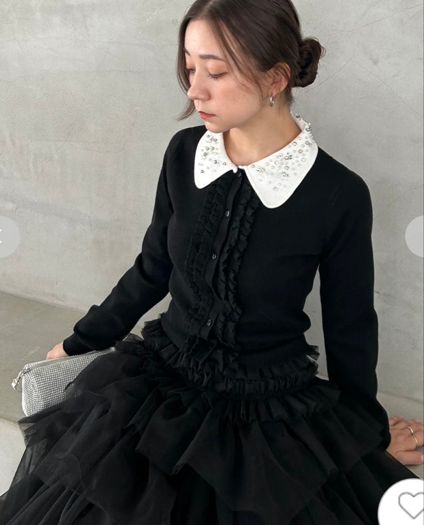 美品　スナイデル　ビジューカラーニットカーディガン