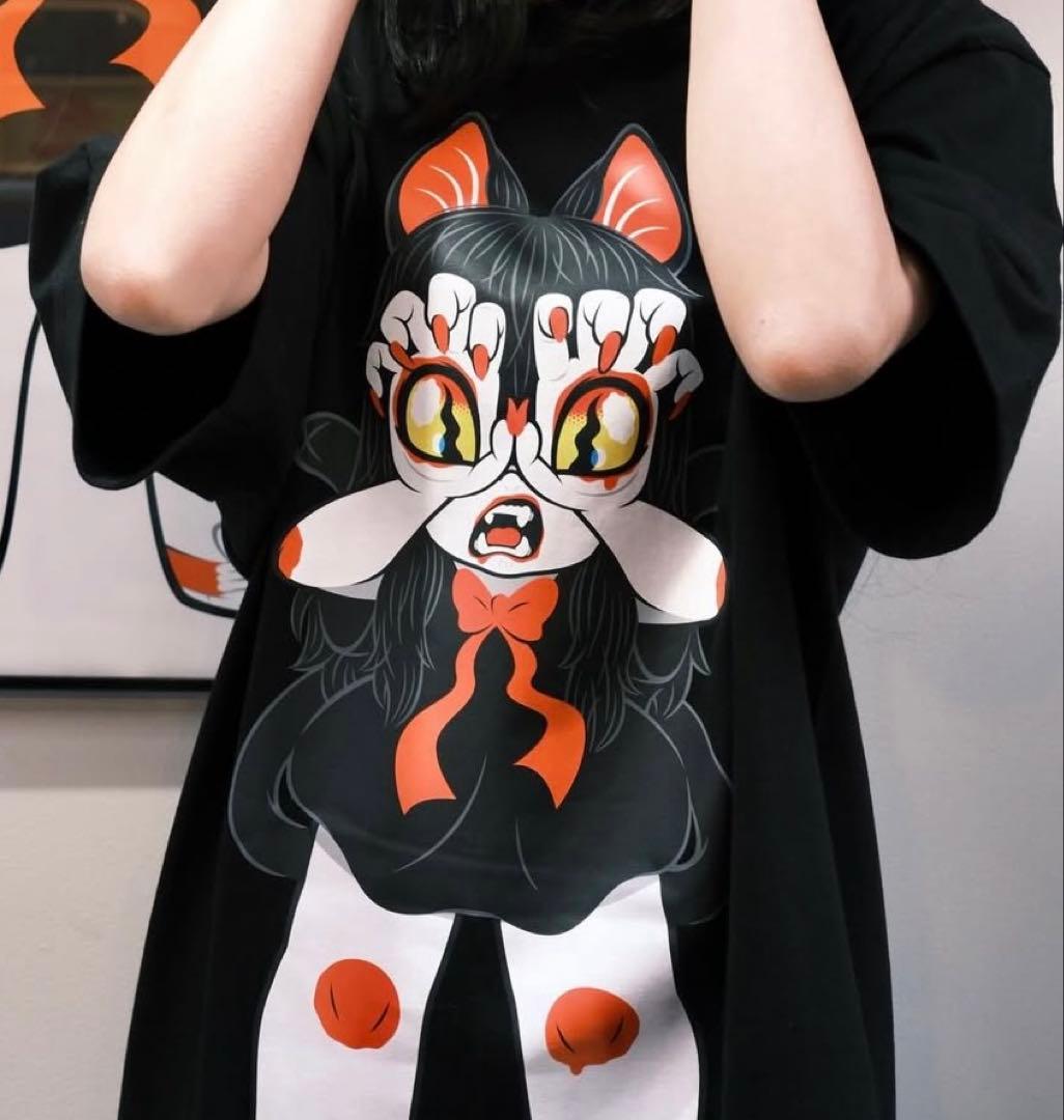 GRAPE BRAIN 戦慄！にぎるちゃん 222 ver. Tシャツ 黒 XL
