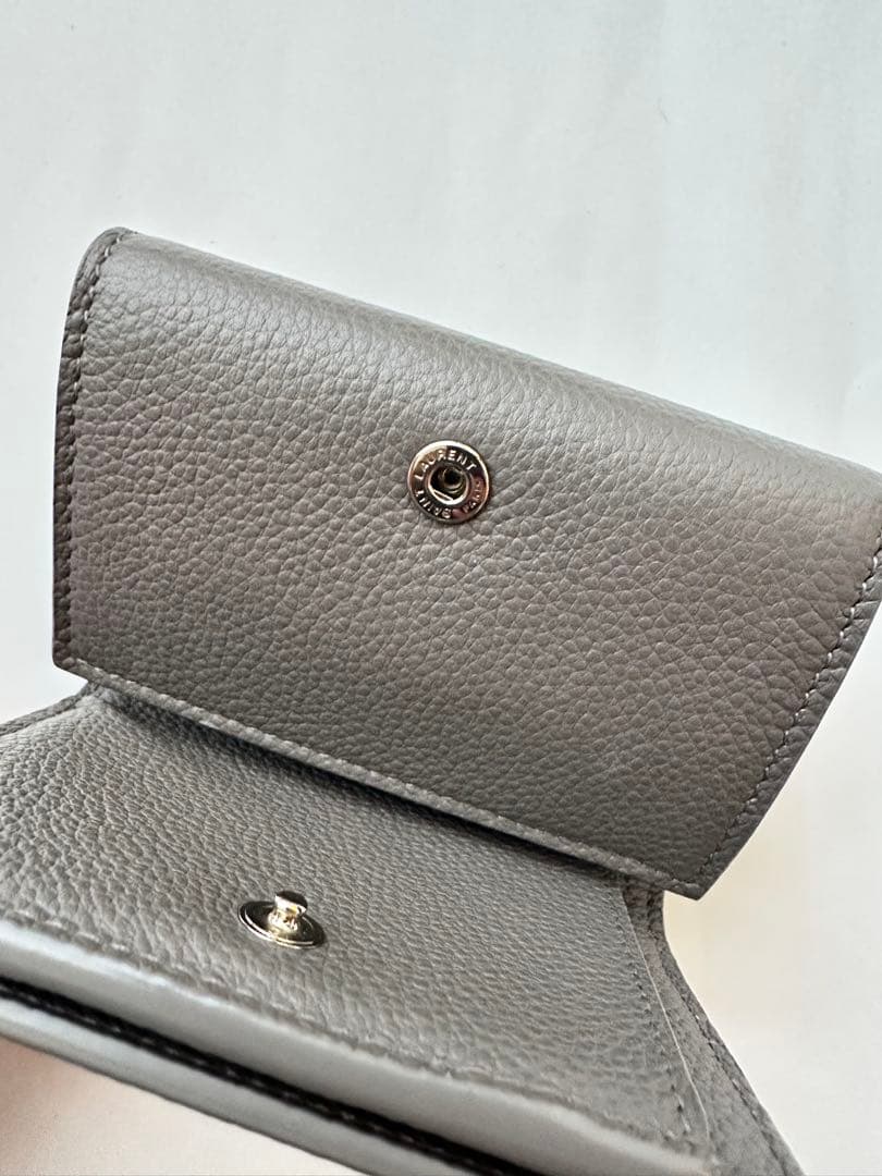 [超美品] SAINT LAURENT グレー 三つ折り財布　サンローラン