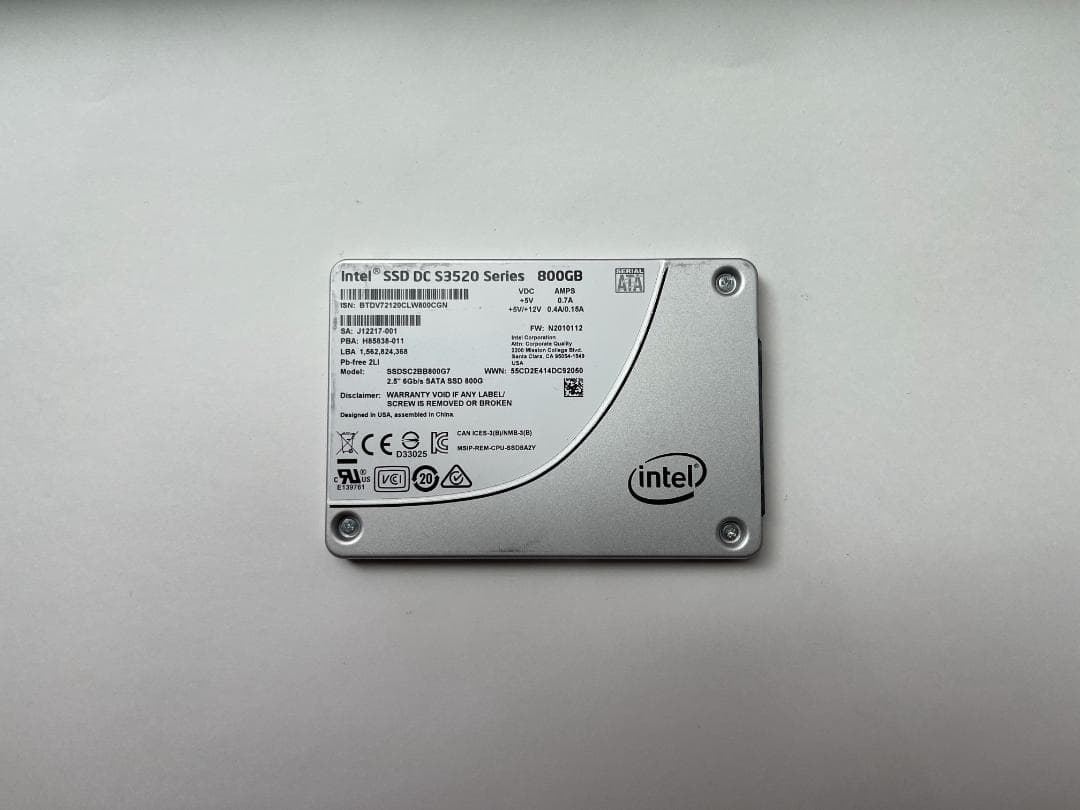 【本日まで】intel SSD DC 3520 Series 800GB
