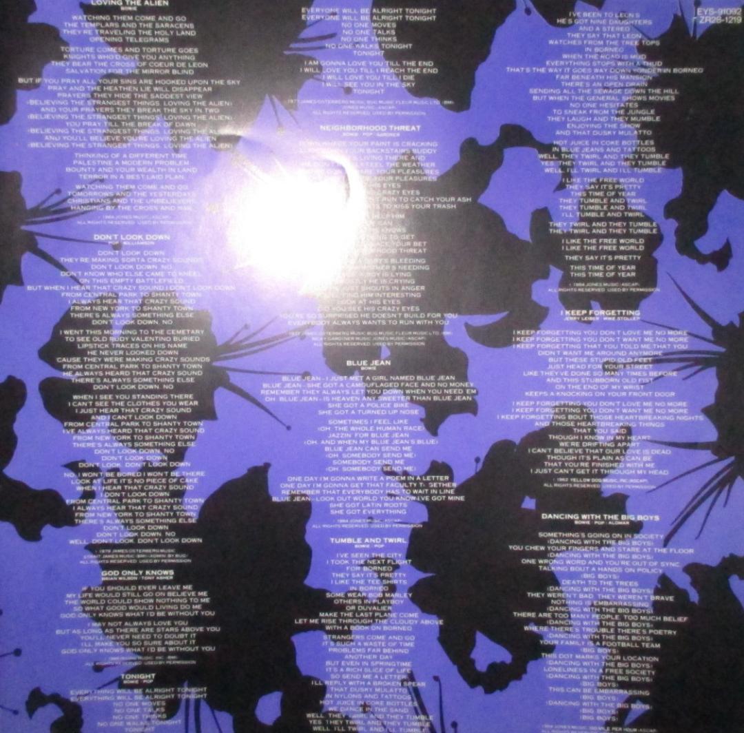 デビッド・ボウイ　トゥナイト　Tonight　LP　レコード　国内盤