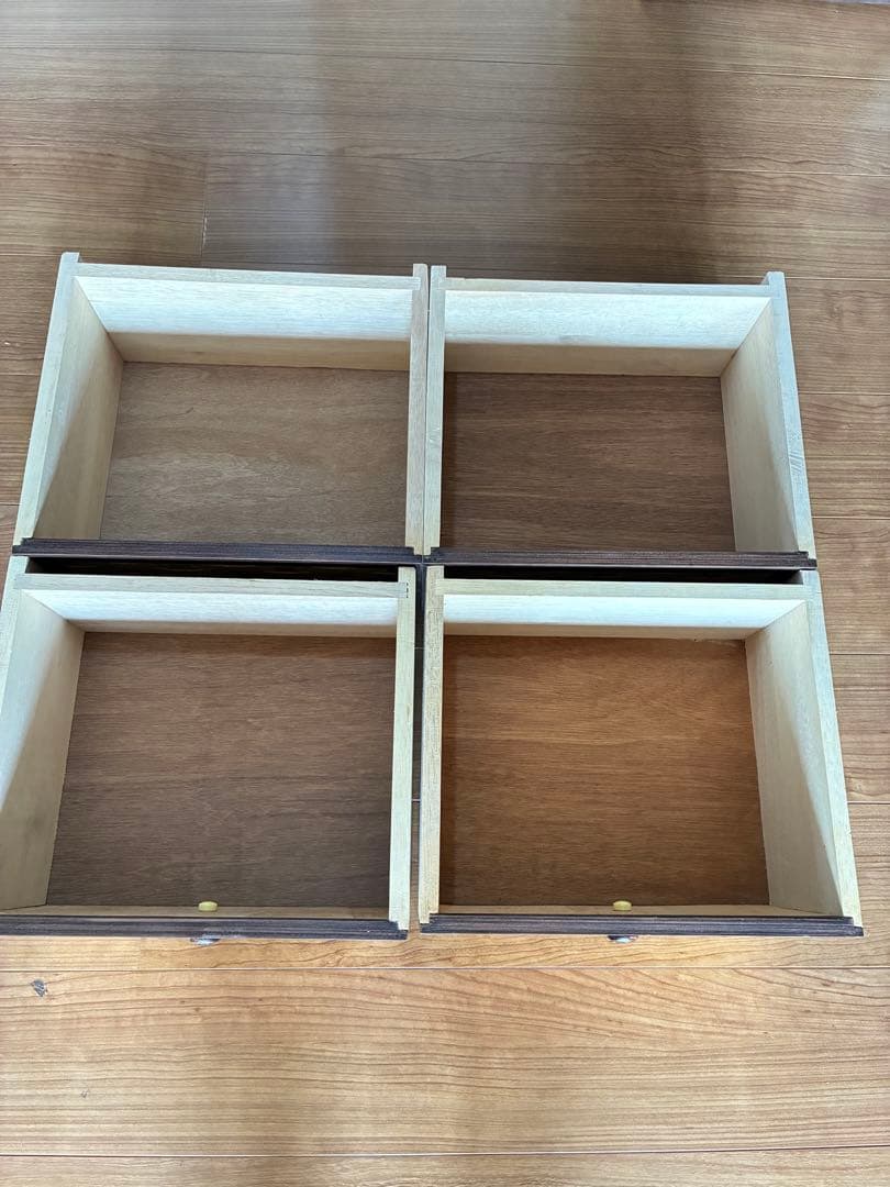 木製ウッドメッシュ4段チェスト 一点物風ナチュラル家具