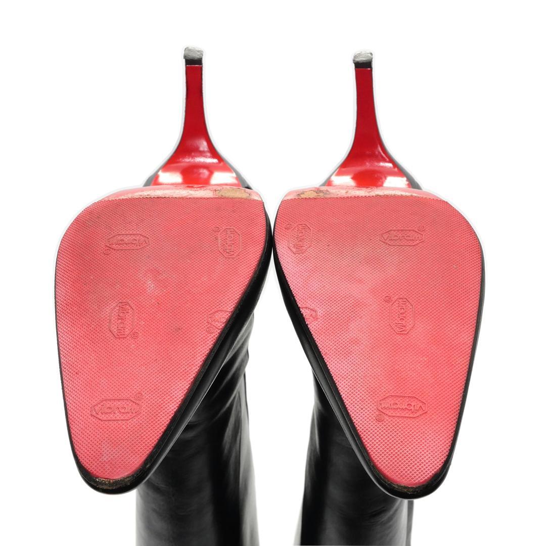 36.5　Christian Louboutin　黒　8cmヒール　ヒール傷