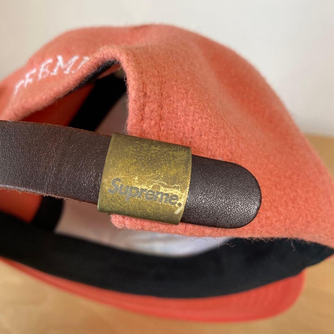 supreme シュプリーム　キャップ　サーモンピンク　MADE IN USA