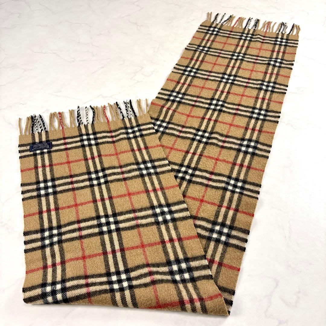 【高級 美品✨】バーバリーズ カシミア100%ノバチェック マフラー ベージュ