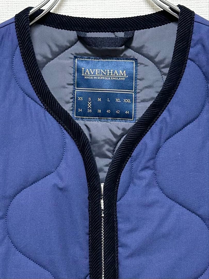 LAVENHAM ラベンハム Zip Thornham Mensベスト ネイビー