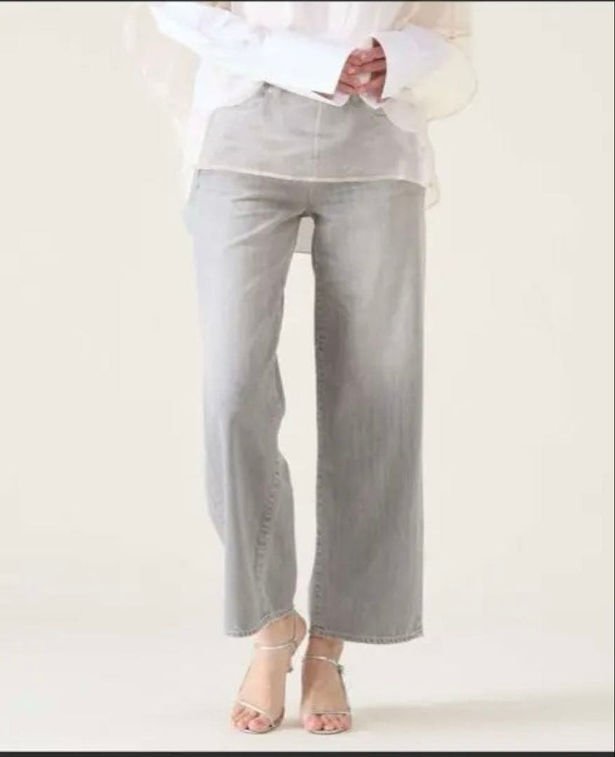 美品 RED CARD×マルティニーク35周年グレー ワイドレッグデニムパンツ