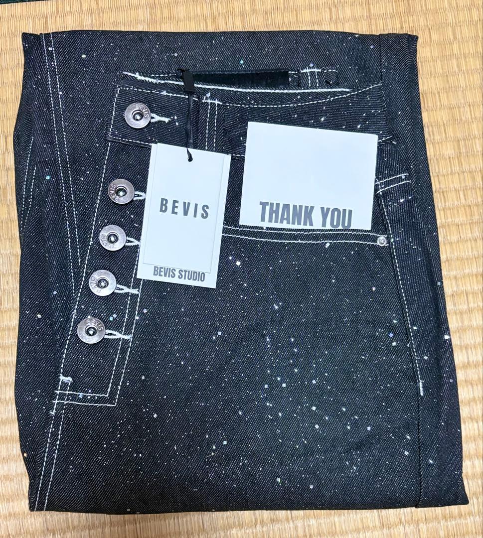 Bevis studio ブリンブリン ダークグレー ワイドデニムパンツブラック