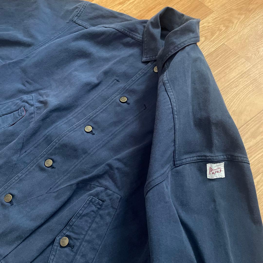 【美品】希少★Papas★パパス★M★ヴィンテージ★ブルゾン★ネイビー
