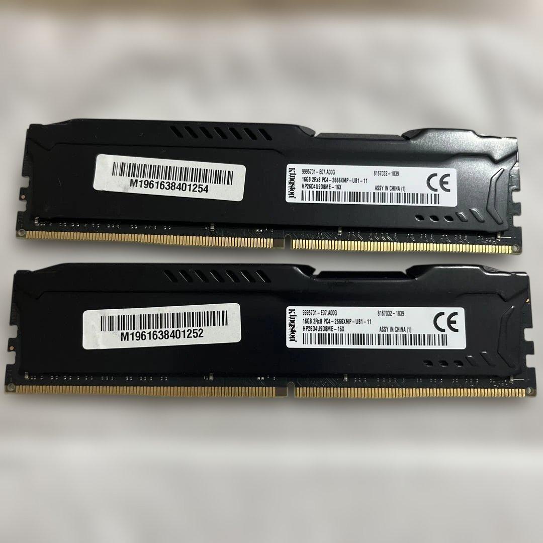 HyperX Fury DDR4 メモリー 2枚セット 2666（16GB×2）