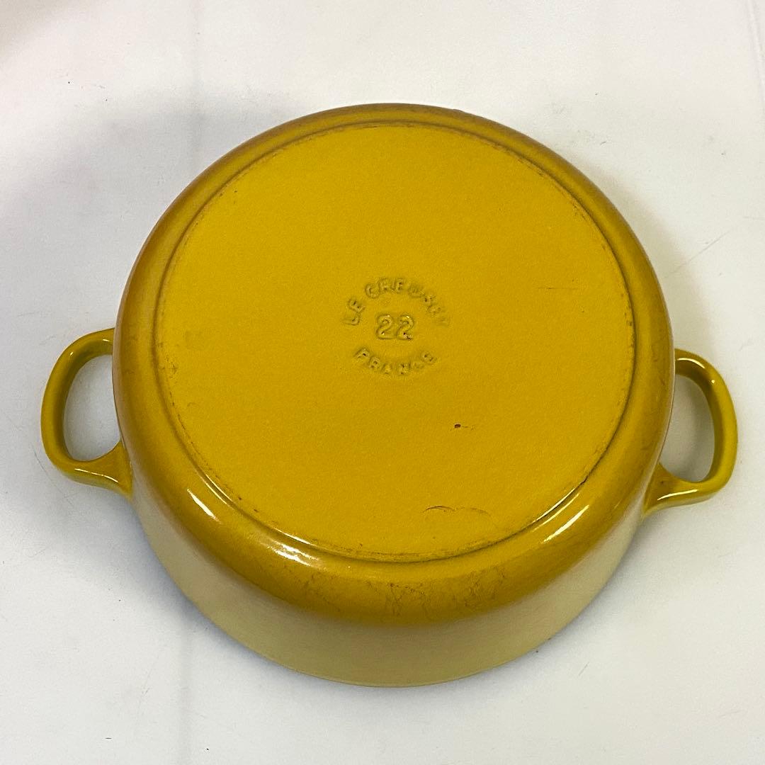 ◎LE CREUSET ルクルーゼ ココットロンド イエロー 22cm 元箱付