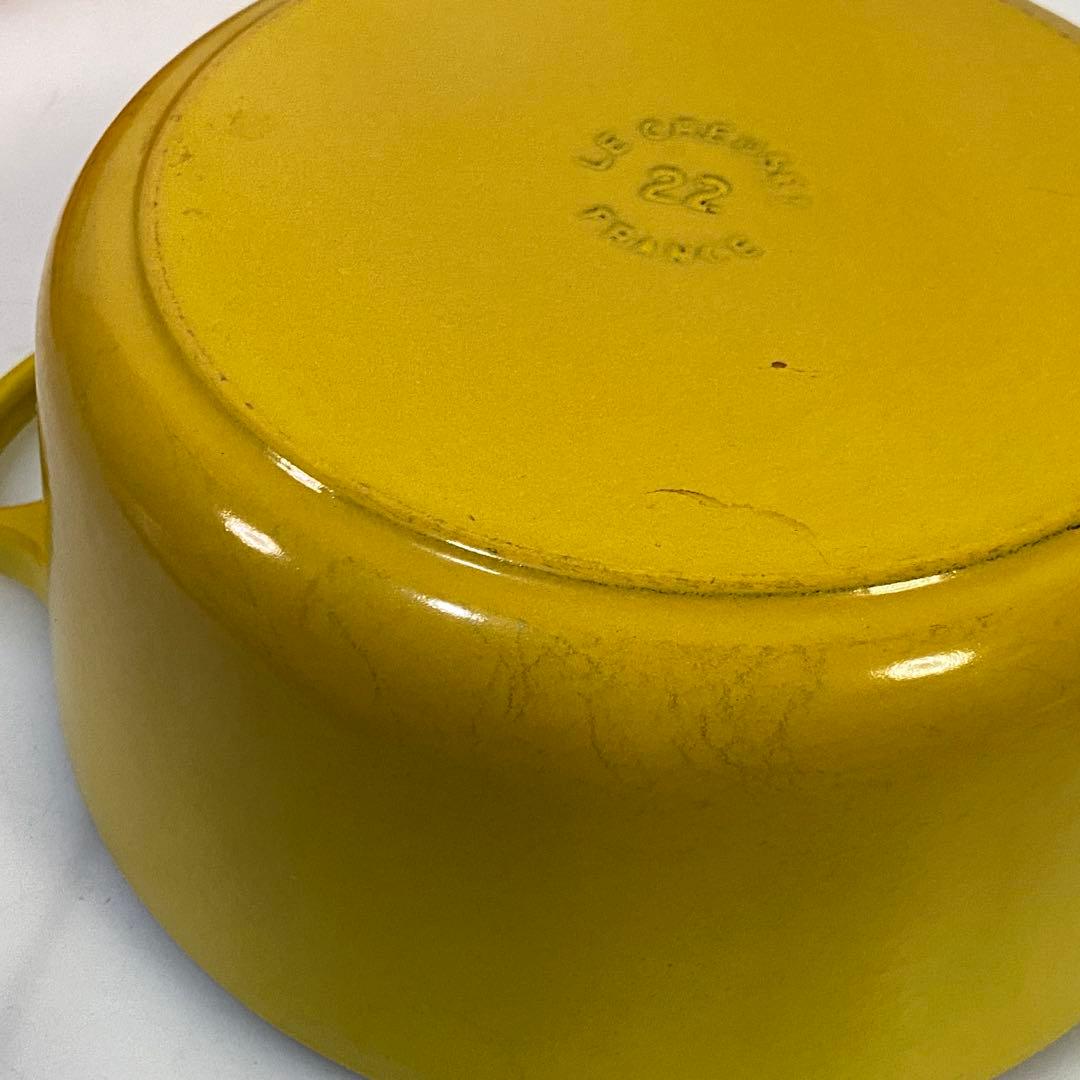 ◎LE CREUSET ルクルーゼ ココットロンド イエロー 22cm 元箱付