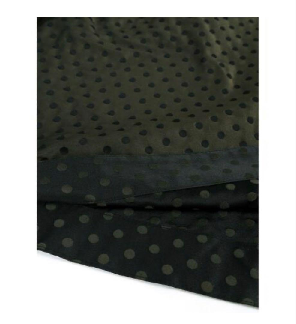 【新品】Aga リバーシブルドットスカート　カーキ　ブラック　水玉　ロング