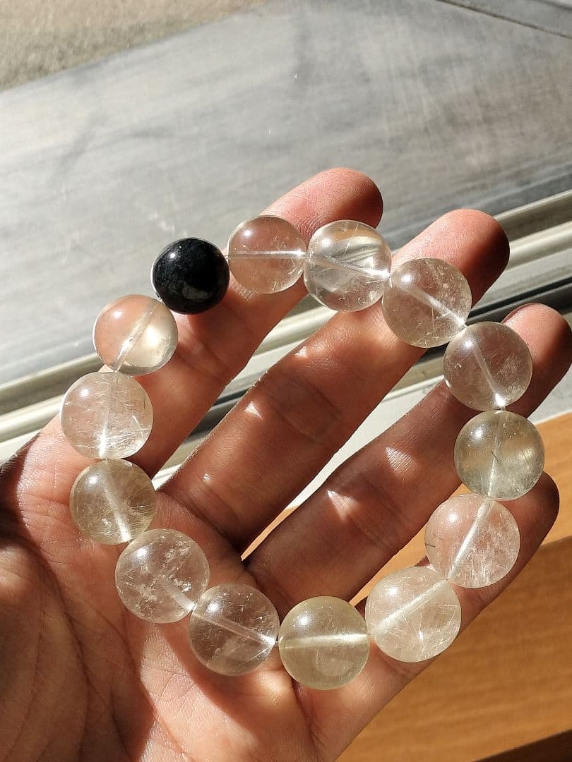 【早いもの勝ち】ブルーザギマウンテンクォーツ　ブレスレット　14mm　大玉