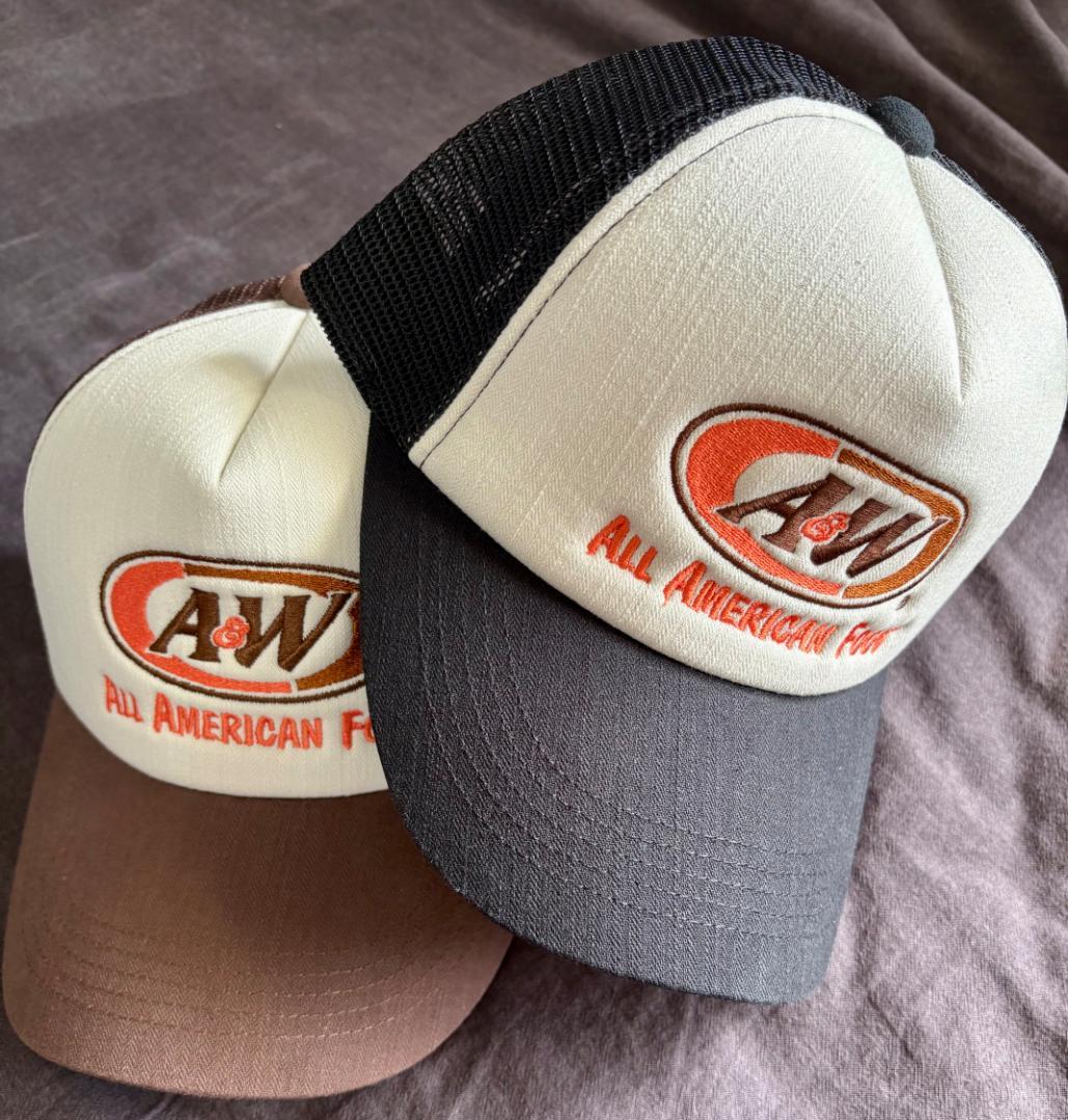 エイアンドダブリュ A&W メッシュキャップ ブラック ブラウン　２個セット