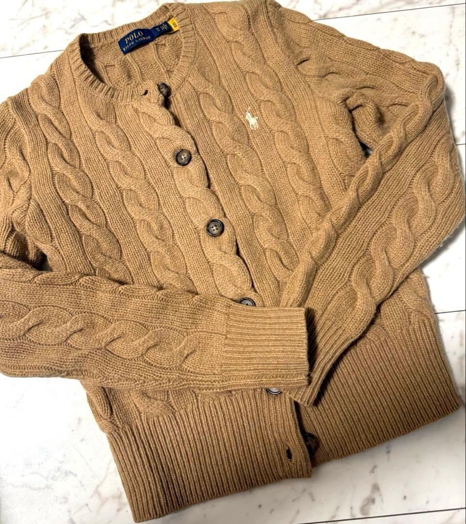 RALPH LAUREN ラルフローレン　 ケーブルカシミヤカーディガン　XS