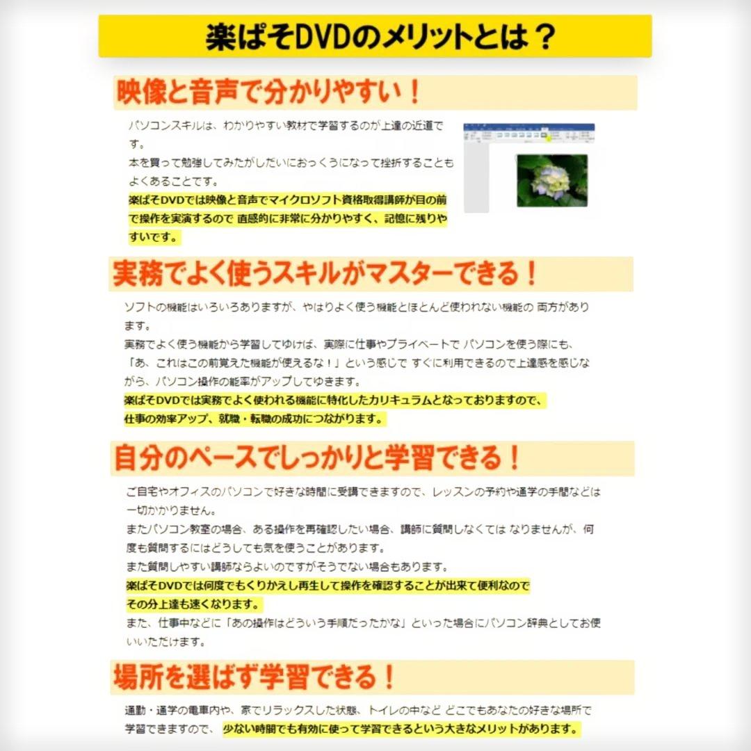 動画パソコン教室【楽ぱそDVD】365/2024/2021エクセル上達