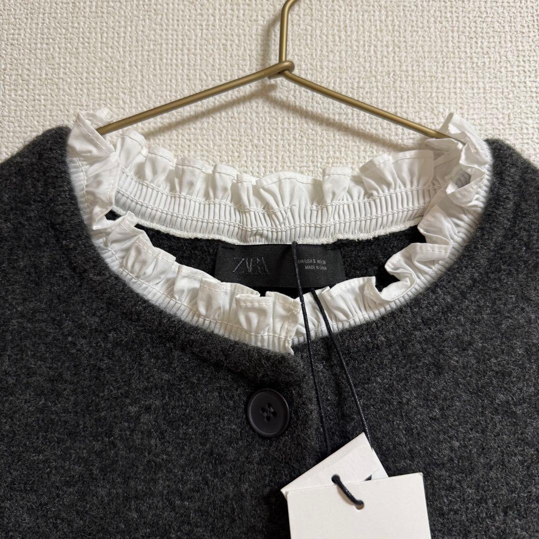 タグ付き新品未使用 ZARA ポプリンコンビニットジャケット S
