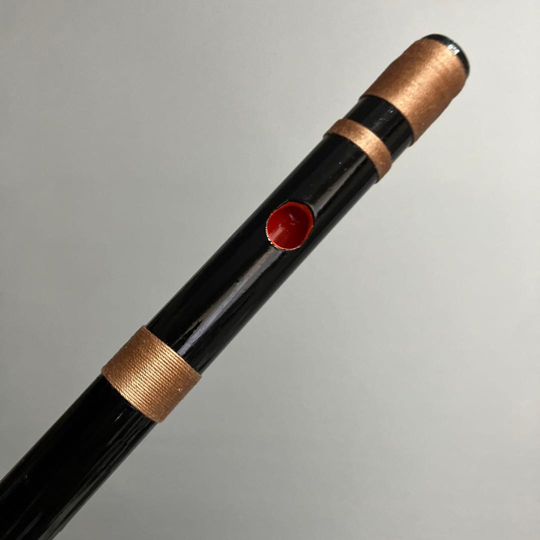 篠笛八本調子 C管　唄物　ドレミ調　天地糸巻 CMR8-215 西洋音階 黒塗