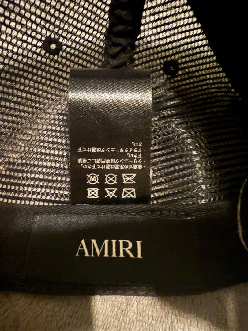 AMIRI レザーブラック キャップ