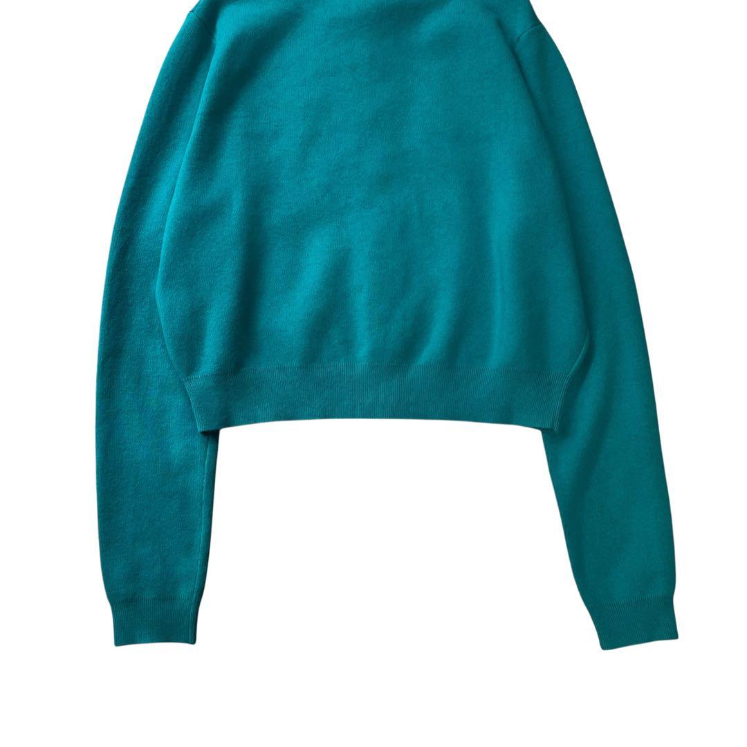 極美品✨CABaN コットンカシミヤクルーネックカーディガン ターコイズ XS