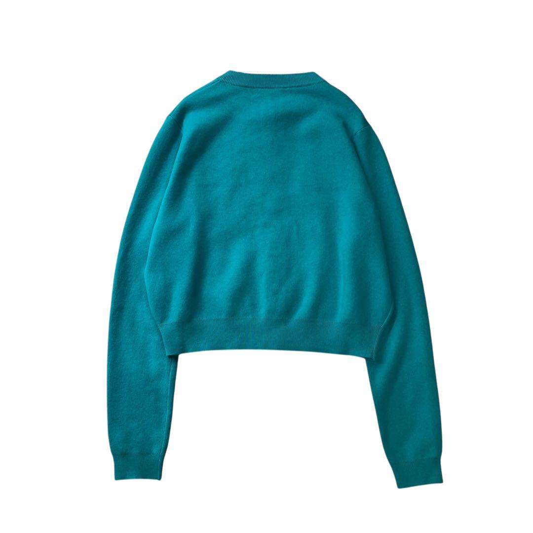 極美品✨CABaN コットンカシミヤクルーネックカーディガン ターコイズ XS