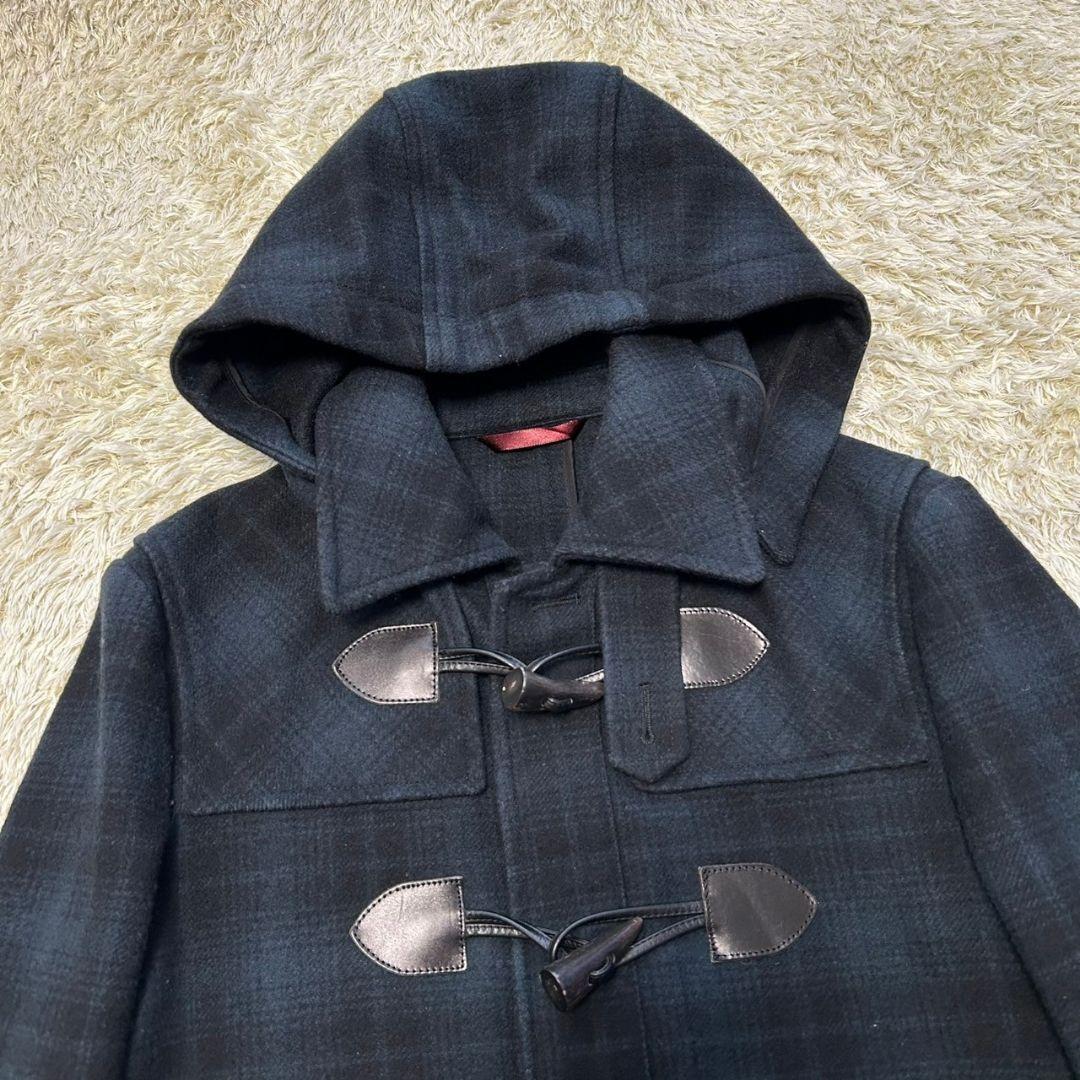 【美品】ポールスミス　ダッフルコート　グリーンチェック　フード付き　Mサイズ