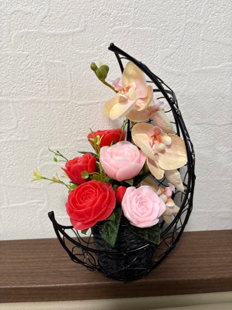 秋のガーデンアレンジ ソープカービングの薔薇
