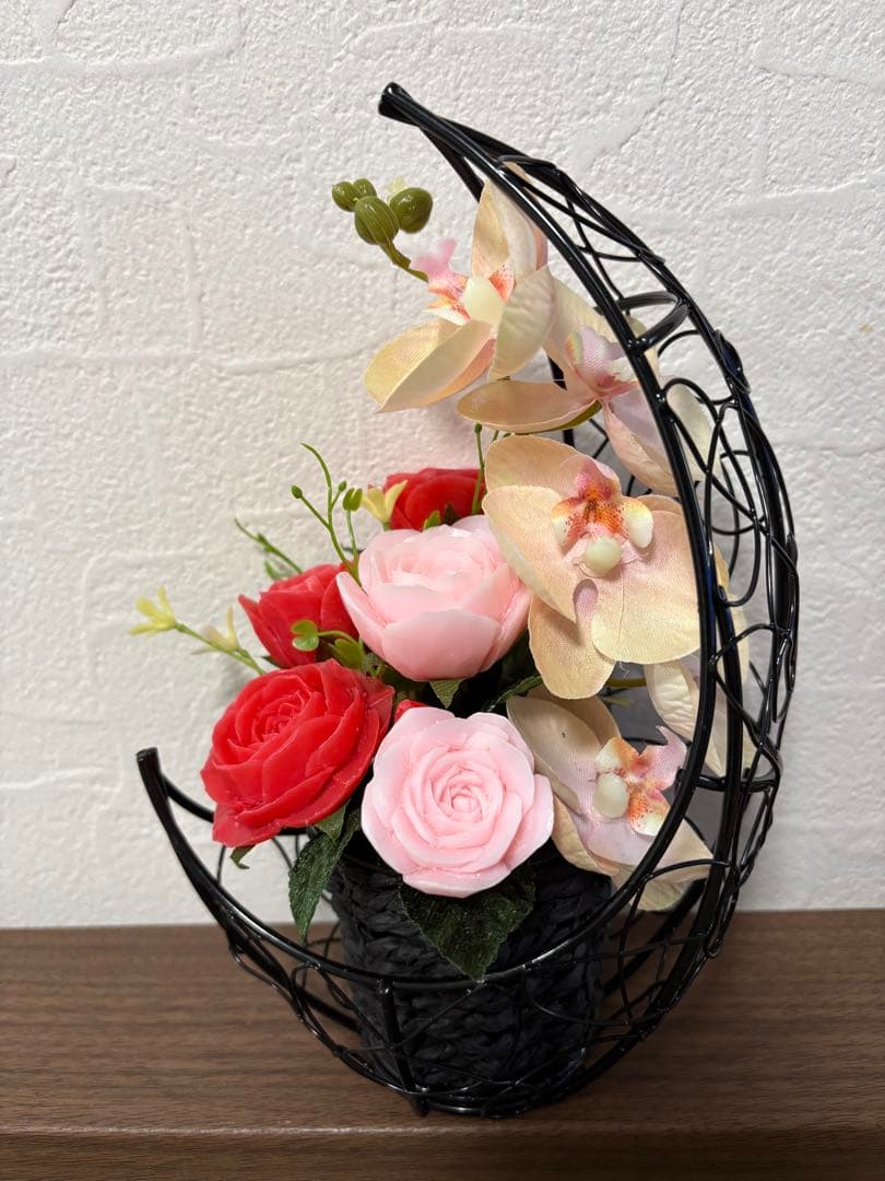 秋のガーデンアレンジ ソープカービングの薔薇