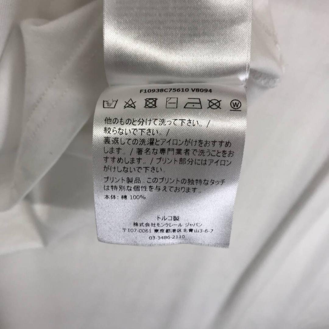 MONCLER : T-SHIRT GIROCOLLO ビーズロゴ刺繍●XS●白