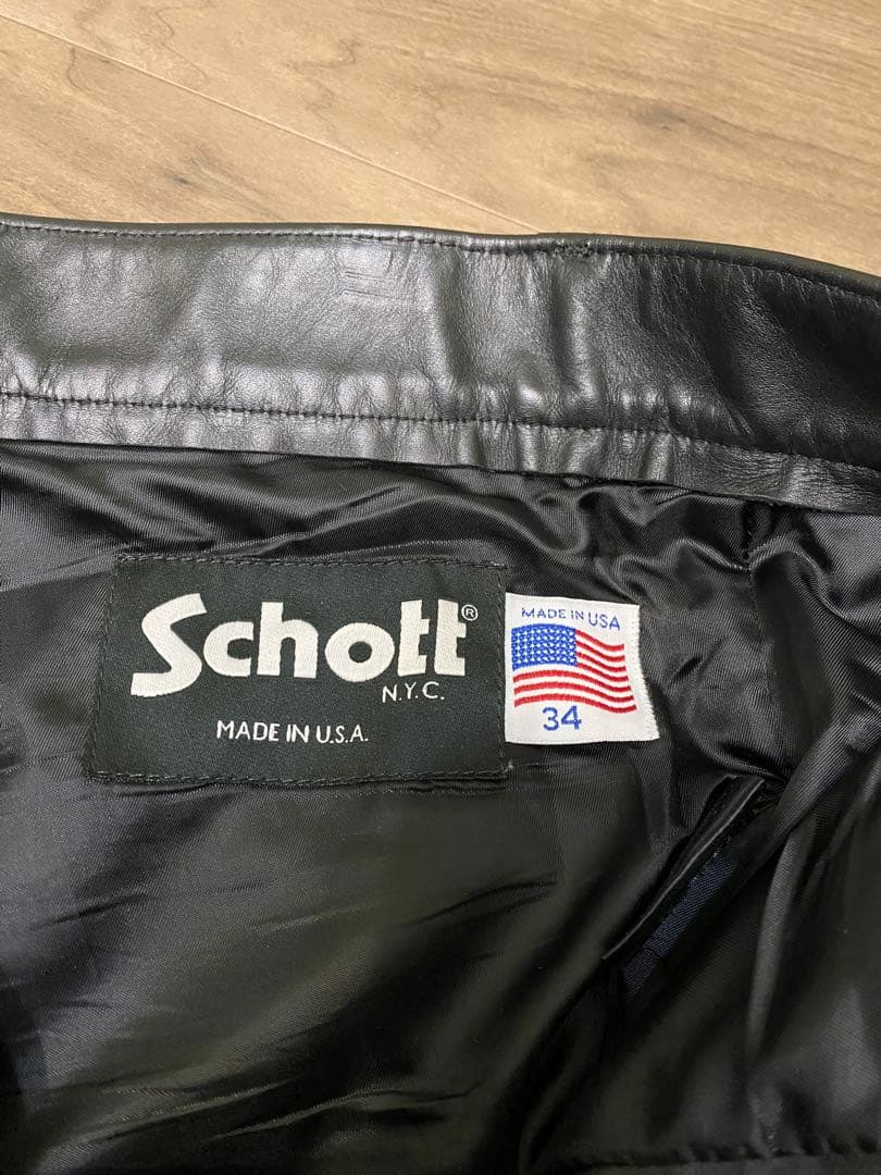 サイズ34 schott 600 レザーパンツ 革パン 米国製