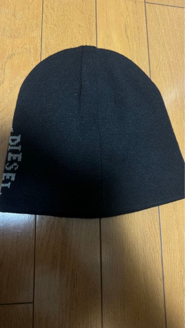 00s DIESEL ディーゼル ニット帽 ビーニー ブラック リバーシブル