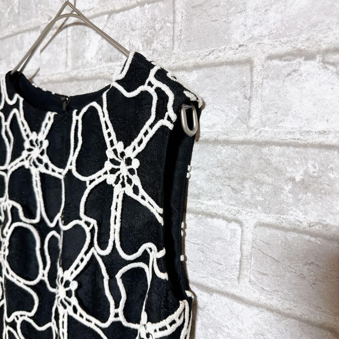 グレースコンチネンタル 華やか 刺繍ドレス ワンピース 結婚式 パーティー S