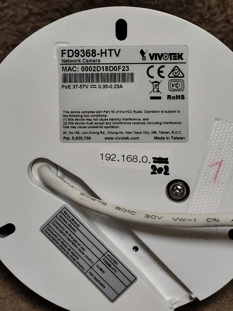 VIVOTEK ドーム FD9368-HTV 型防犯カメラ